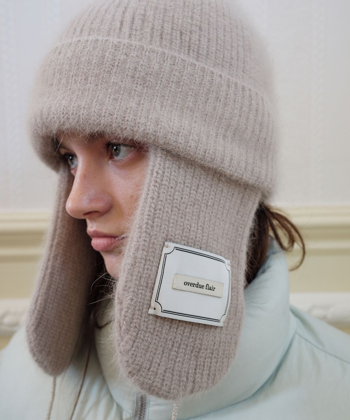 오버듀플레어(OVERDUEFLAIR) ANGORA EAR MUFF CAP_MID GREY