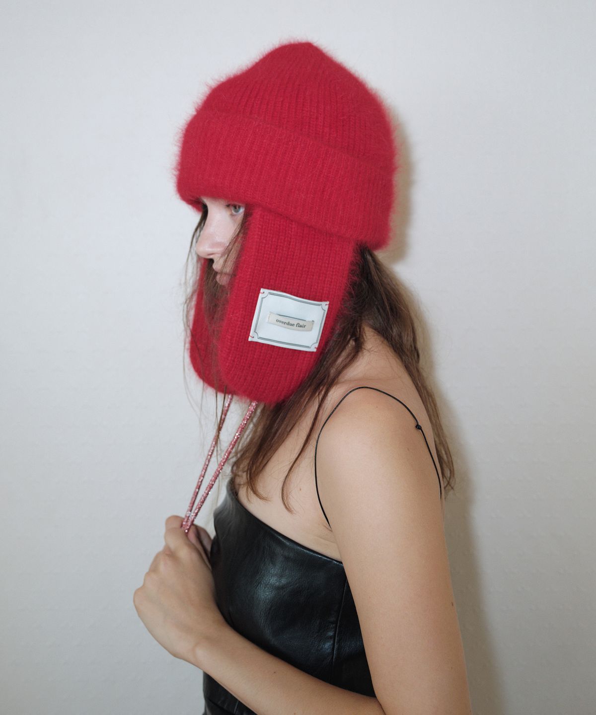 오버듀플레어(OVERDUEFLAIR) ANGORA EAR MUFF CAP_CHERRY RED