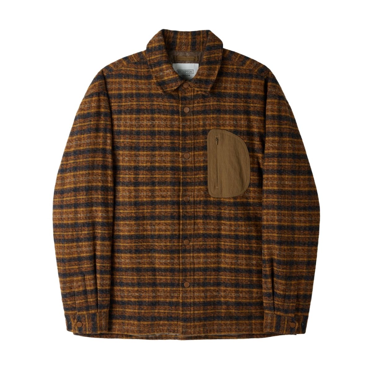 브롬톤 런던(BROMPTON LONDON) WOVEN PATCH FLANNEL SHACKET - ORANGE (P254UPD432)