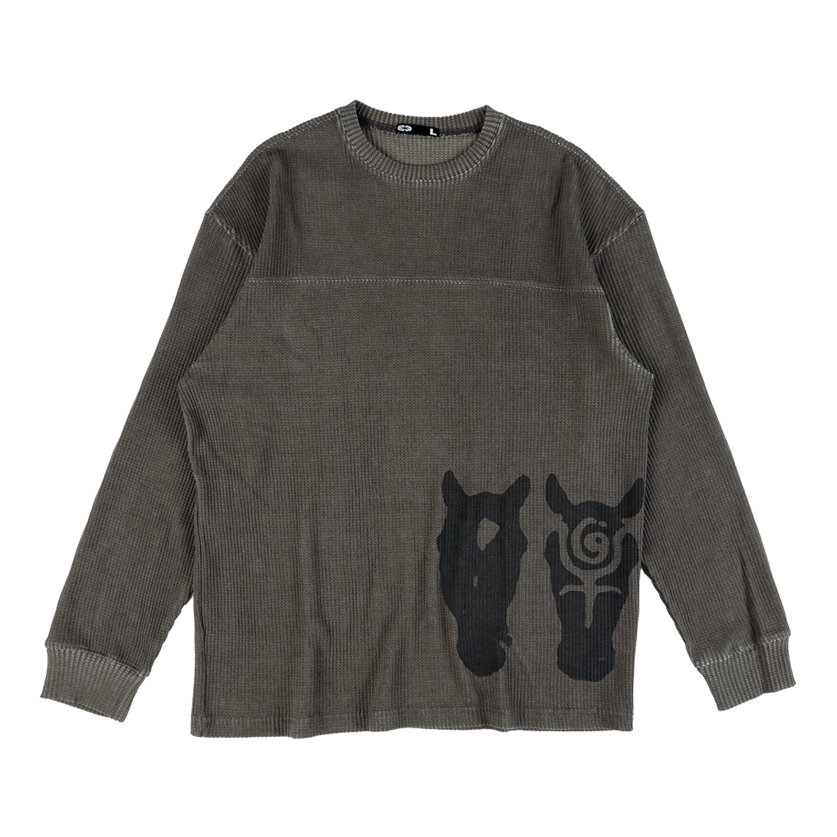 이알티알(ERTR) Horsehead Waffle LS T-Shirt Brown