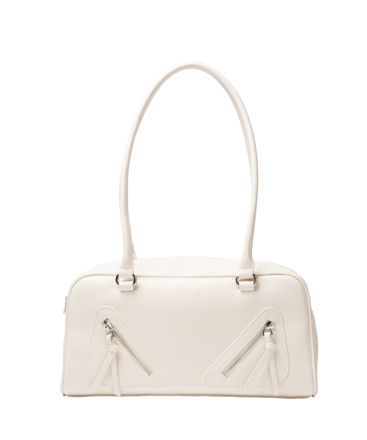 엑타(ECTAR) square double zipper shoulder bag - 스퀘어 더블지퍼 숄더백 [아이보리]