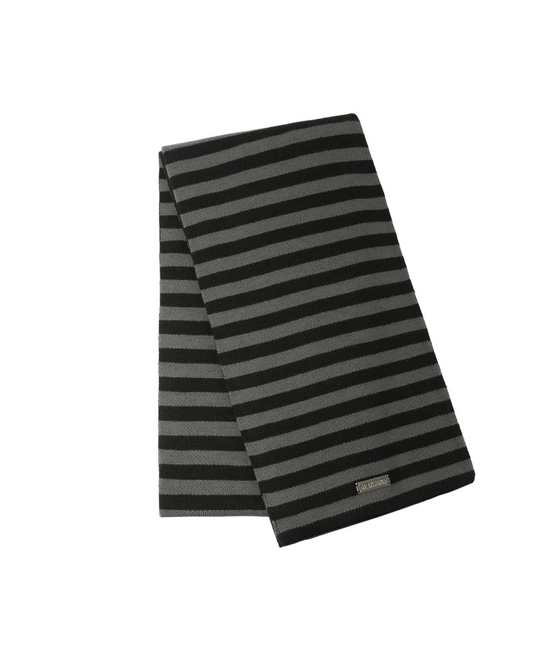 STRIPE POCKET MUFFLER - BLACK