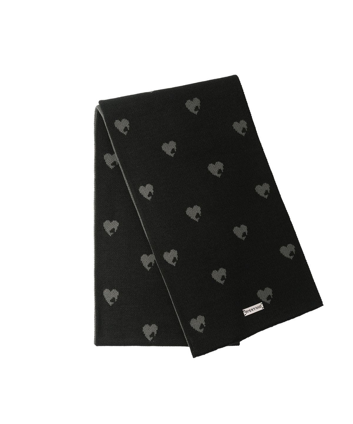 오픈야드(오와이)(OPENYARD(OY)) HEART DOT MUFFLER - BLACK