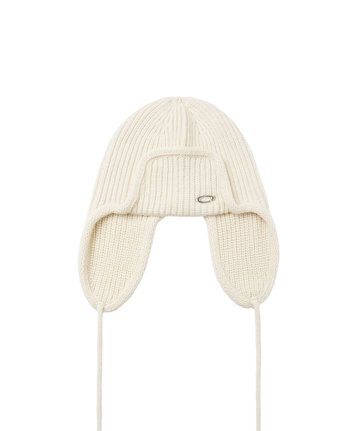 오픈야드(오와이)(OPENYARD(OY)) METAL O LOGO EARFLAP BEANIE - CREAM