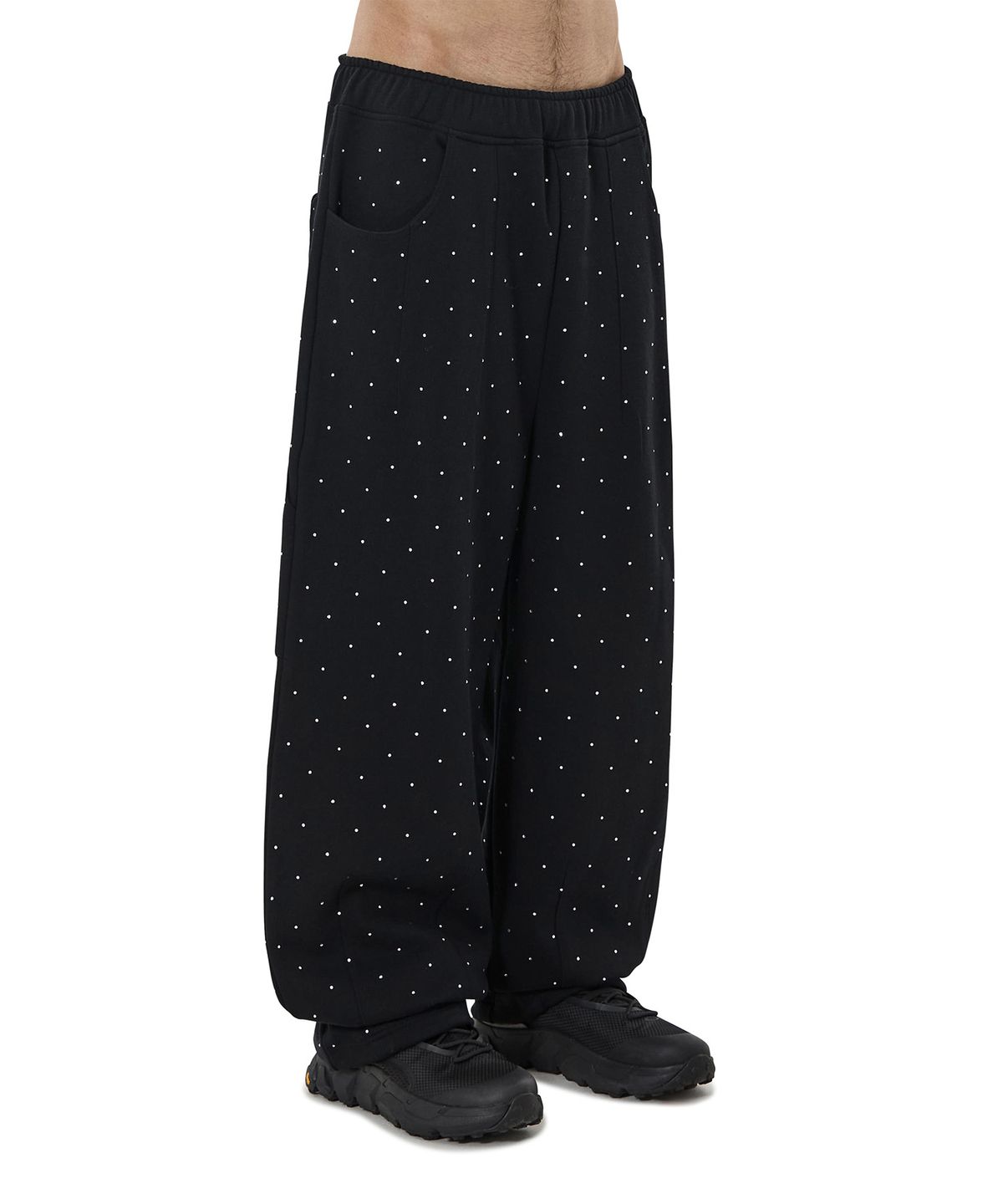 오픈야드(오와이)(OPENYARD(OY)) CRYSTAL DOT SWEATPANTS - BLACK