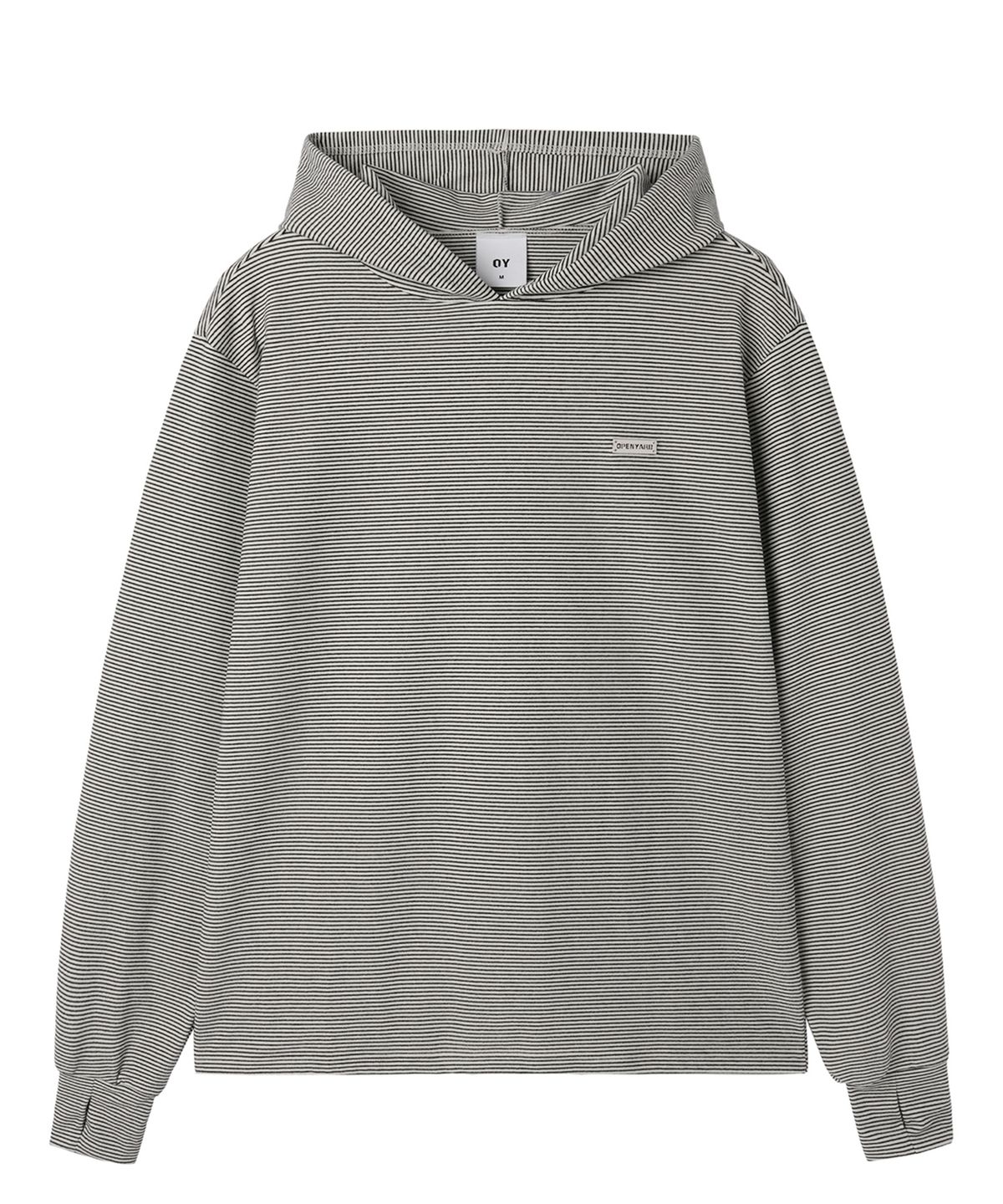 오픈야드(오와이)(OPENYARD(OY)) STRIPED FLEECE HOODIE L/S TEE - IVORY