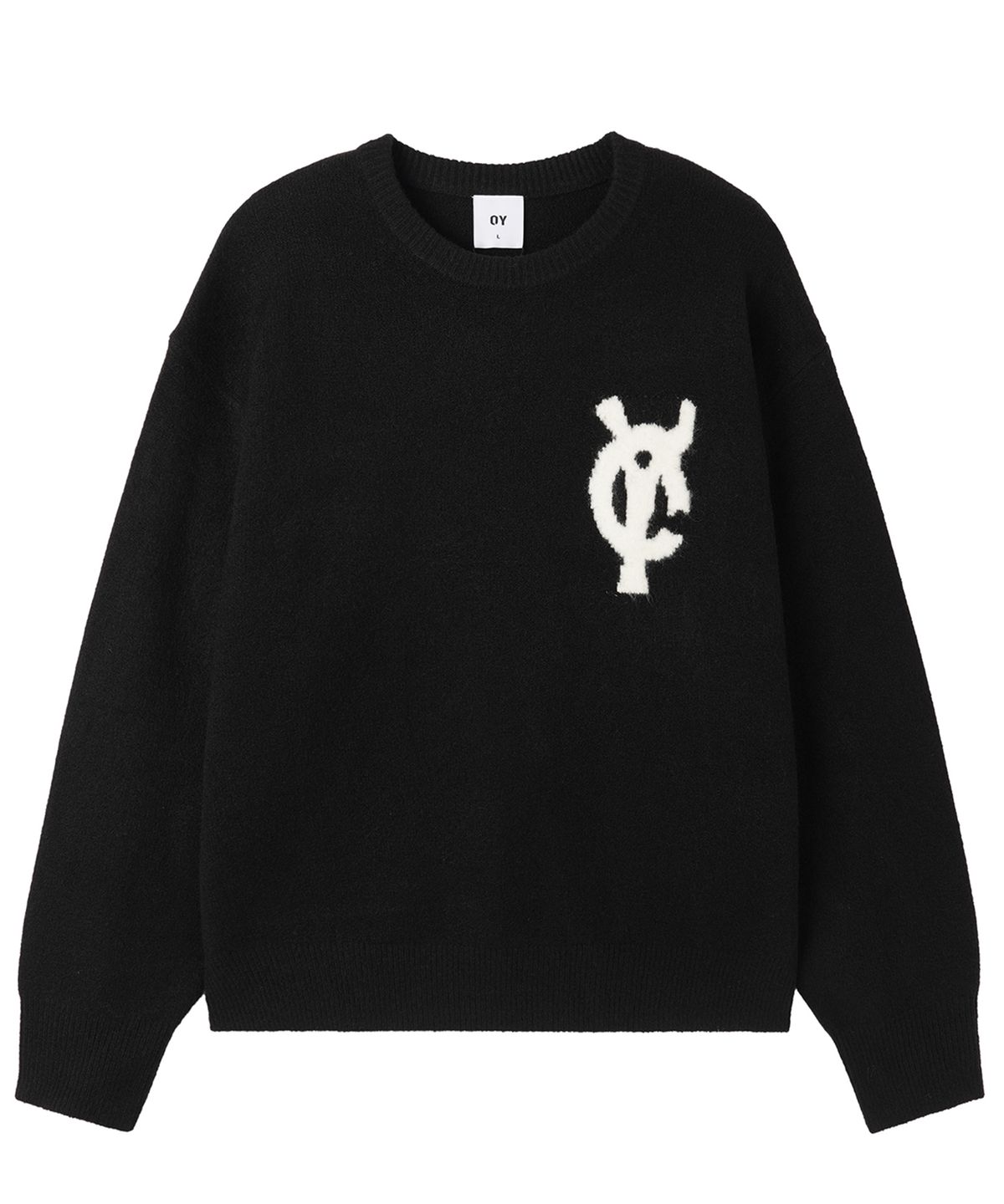 오픈야드(오와이)(OPENYARD(OY)) WAVY LOGO KNIT - BLACK