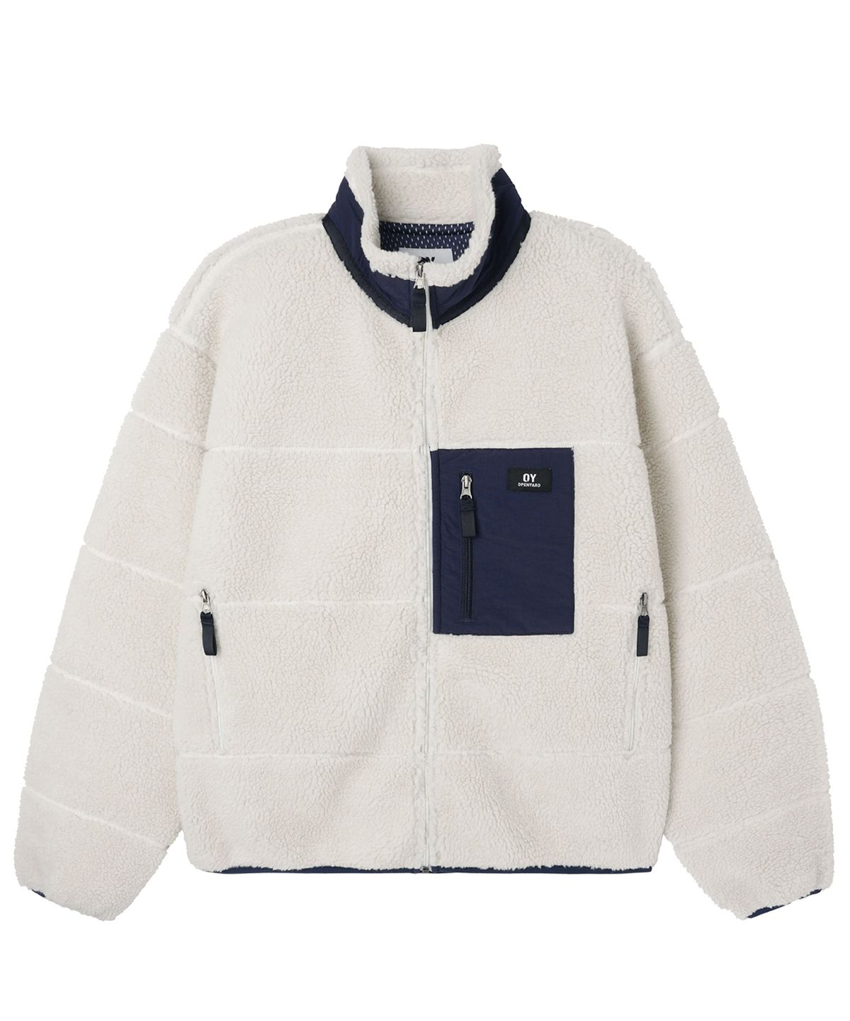 오픈야드(오와이)(OPENYARD(OY)) BLOCK POCKET FLEECE JACKET - IVORY
