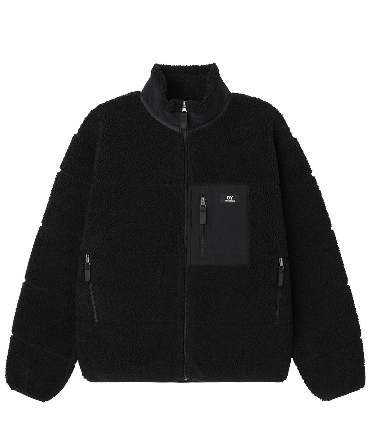 오픈야드(오와이)(OPENYARD(OY)) BLOCK POCKET FLEECE JACKET - BLACK