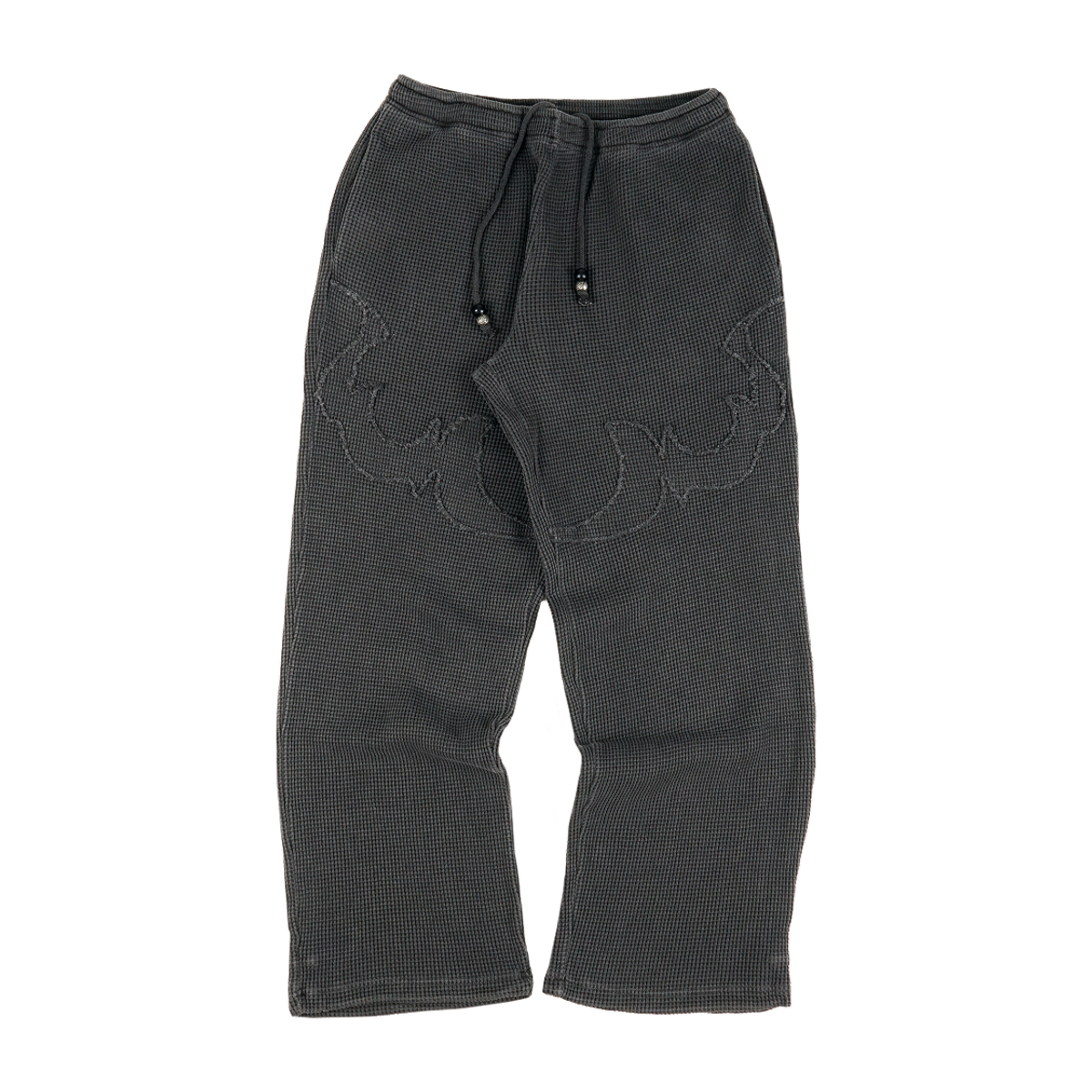 이알티알(ERTR) Flame Waffle Appliqué Jogger Pants Charcoal