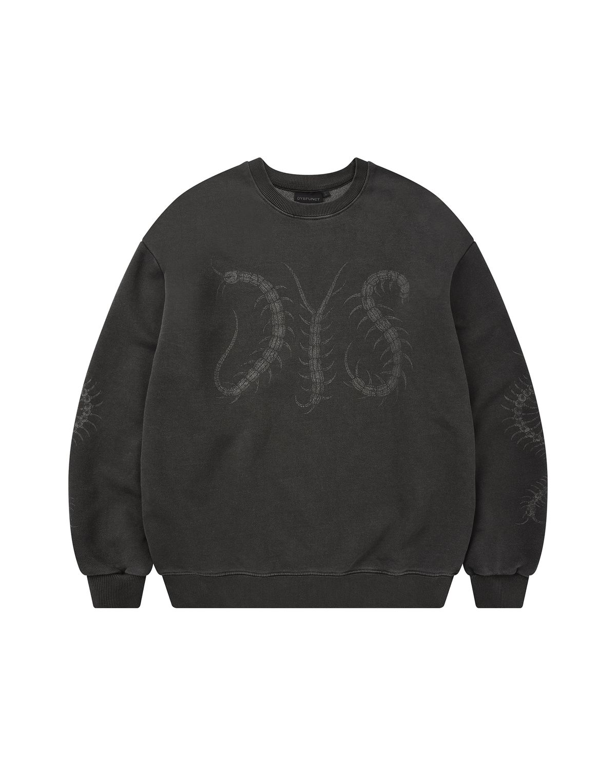 디스펑트(DYSFUNCT) DYS CENTIPEDE PIGMENT SWEATSHIRT (CHARCOAL)