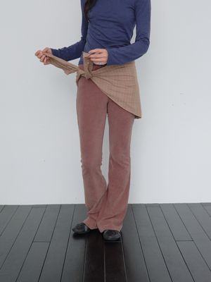플레어 밴딩 팬츠&모듈러 숄 세트 Flare Banding Pants & Modular Shawl Set (Brown)
