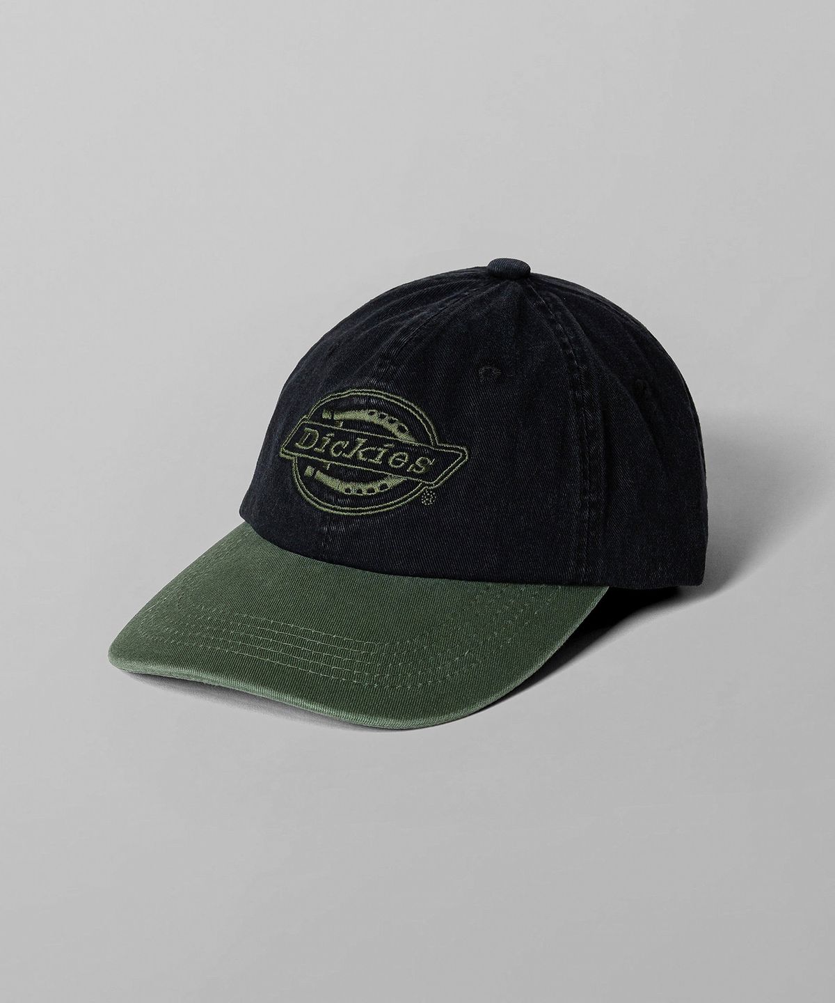 디키즈(DICKIES) 워시드 모노 로고 볼캡 Washed Black/Green