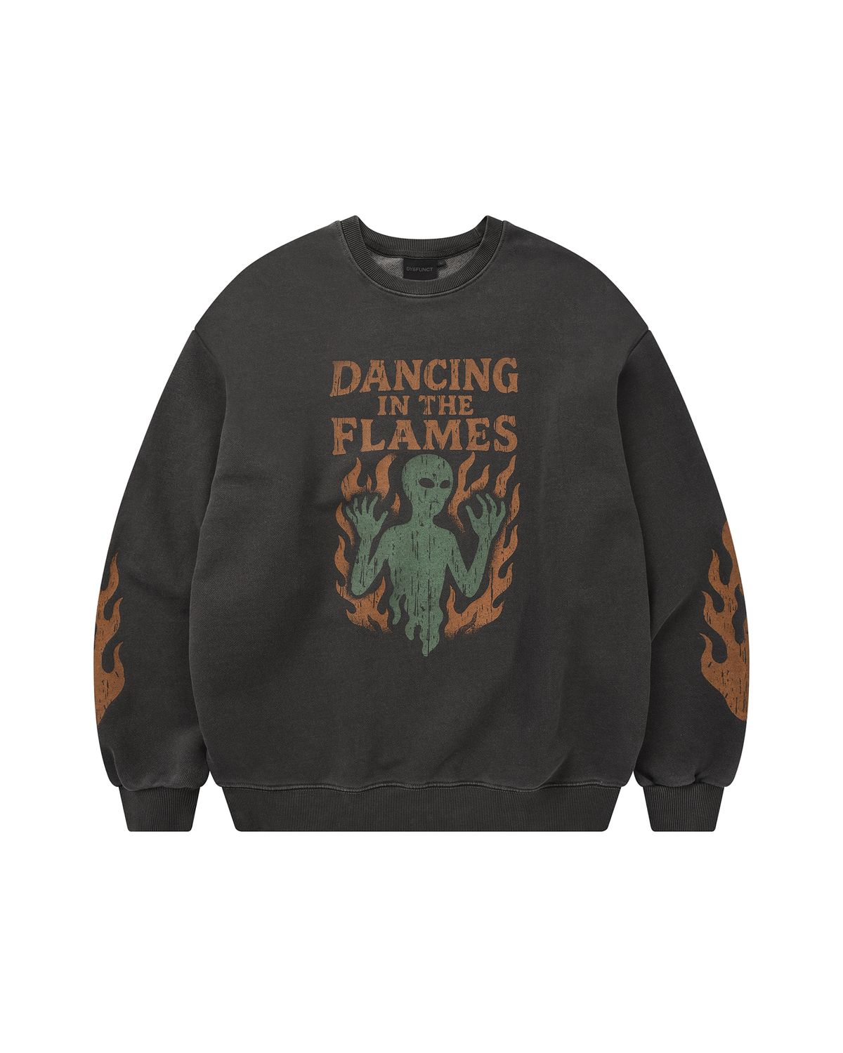 디스펑트(DYSFUNCT) IN THE FLAMES PIGMENT SWEATSHIRT (CHARCOAL)
