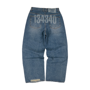 134340 Vintage Laser Denim Pants Blue