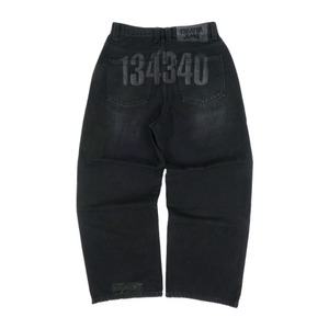 134340 Vintage Laser Denim Pants Black