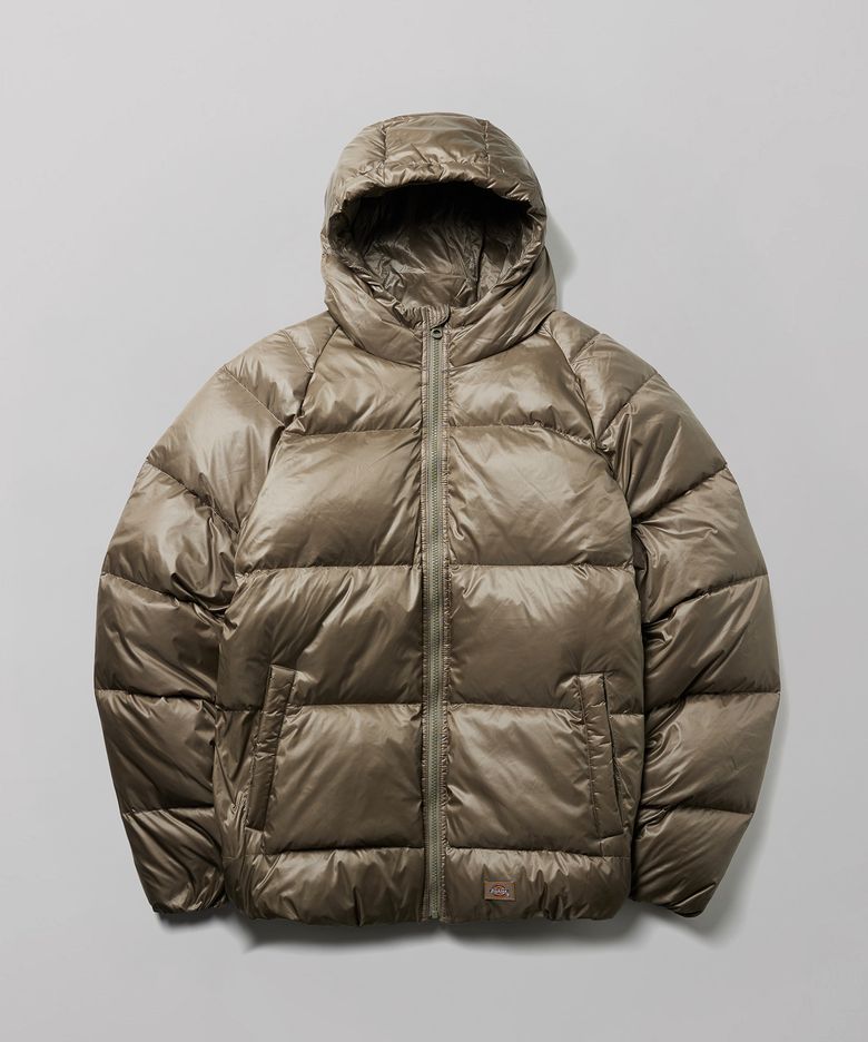 블록 헤비 다운 재킷 Khaki Gray