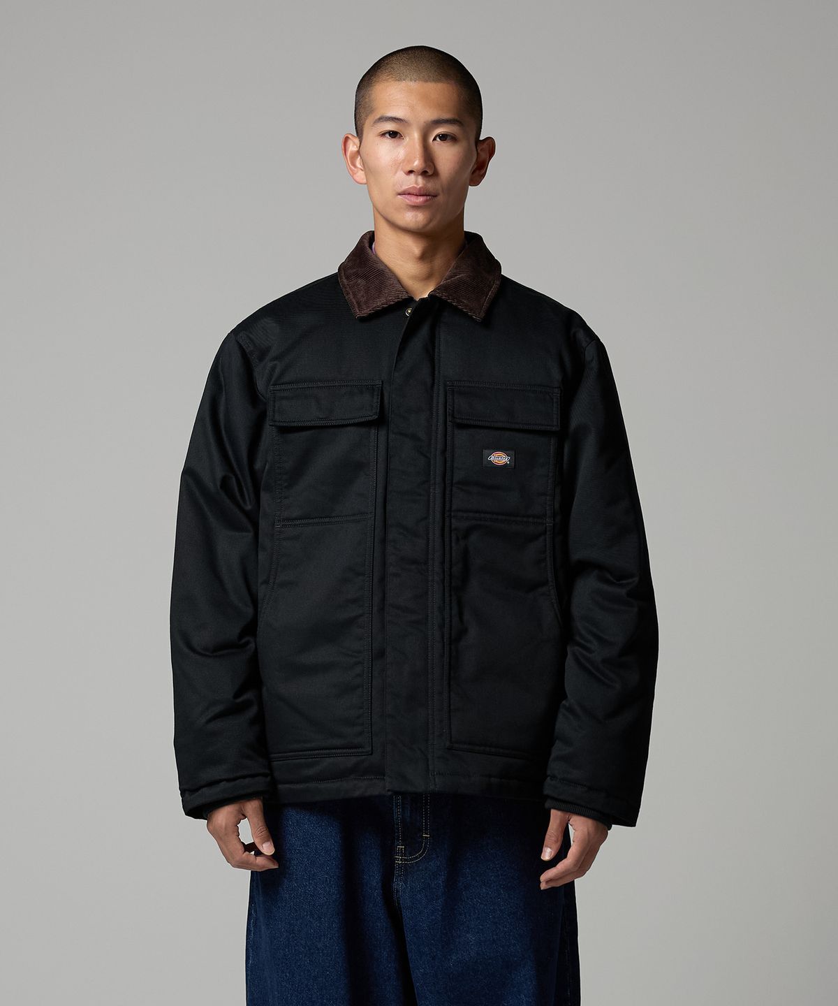 디키즈(DICKIES) 아이젠하워 코듀로이 카라 패디드 재킷 Black
