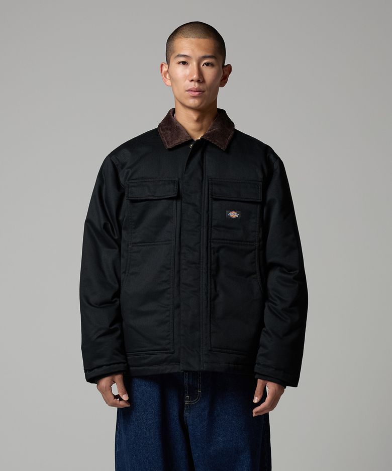아이젠하워 코듀로이 카라 패디드 재킷 Black