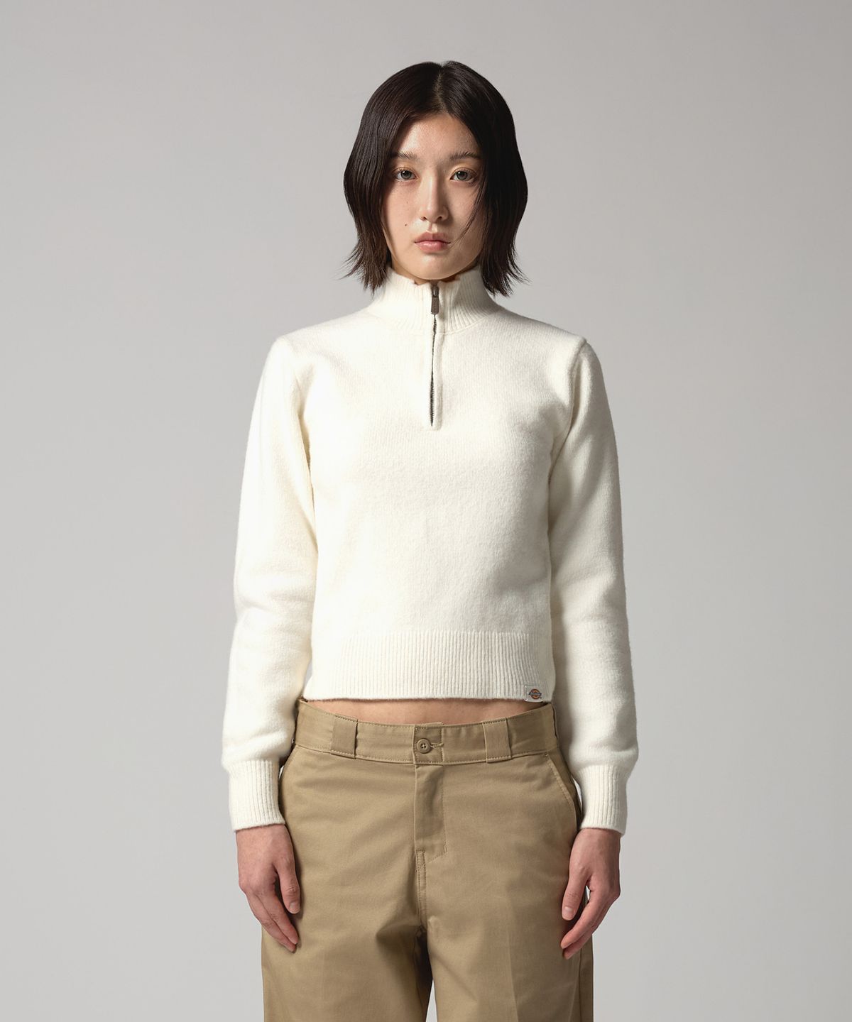 디키즈(DICKIES) 우먼스 자카드 스웨터 니트 Egret