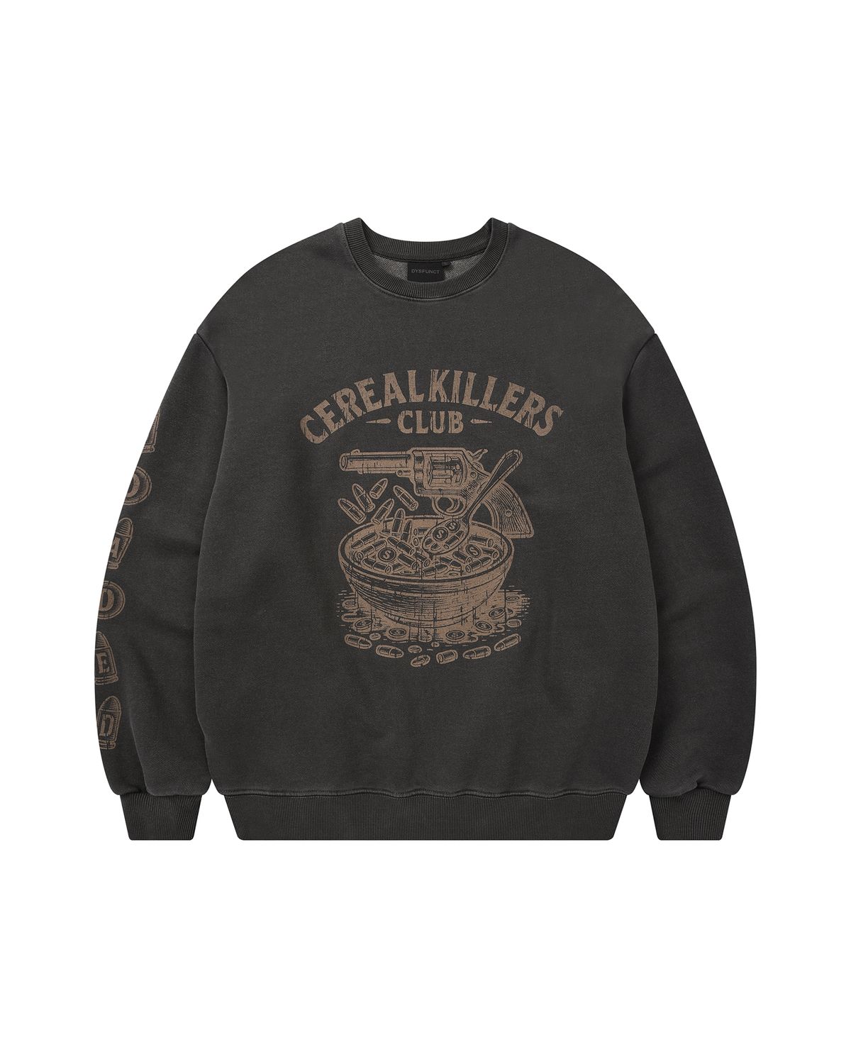 디스펑트(DYSFUNCT) CEREAL KILLERS PIGMENT SWEATSHIRT (CHARCOAL)
