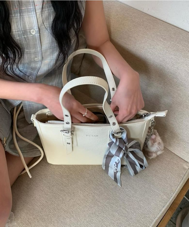 crinkle punch tote bag - 크링클 펀치 토트백 [아이보리]