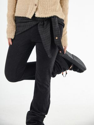 플레어 밴딩 팬츠&모듈러 숄 세트 Flare Banding Pants & Modular Shawl Set (Black)