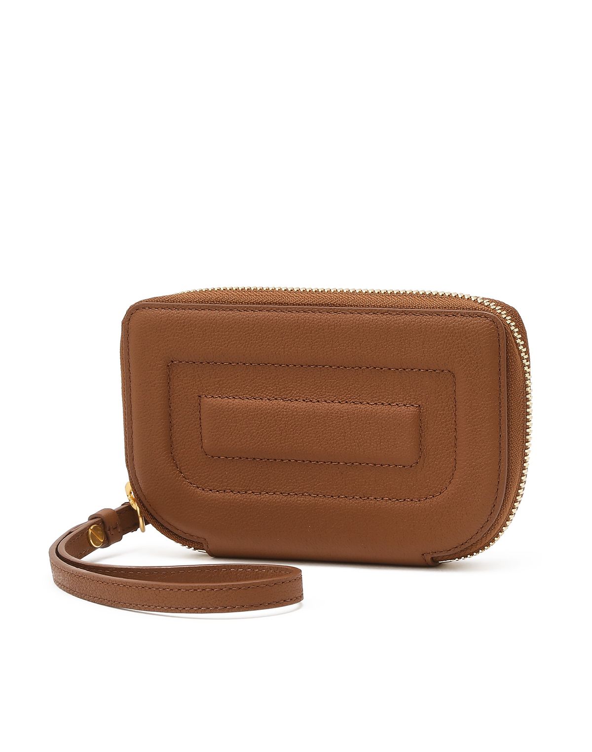 닥스 여성 액세서리(DAKS WOMENS ACCESSORIES) [ANGLE] 브라운 소가죽 지퍼돌이 카드지갑 DCHO5F013W2