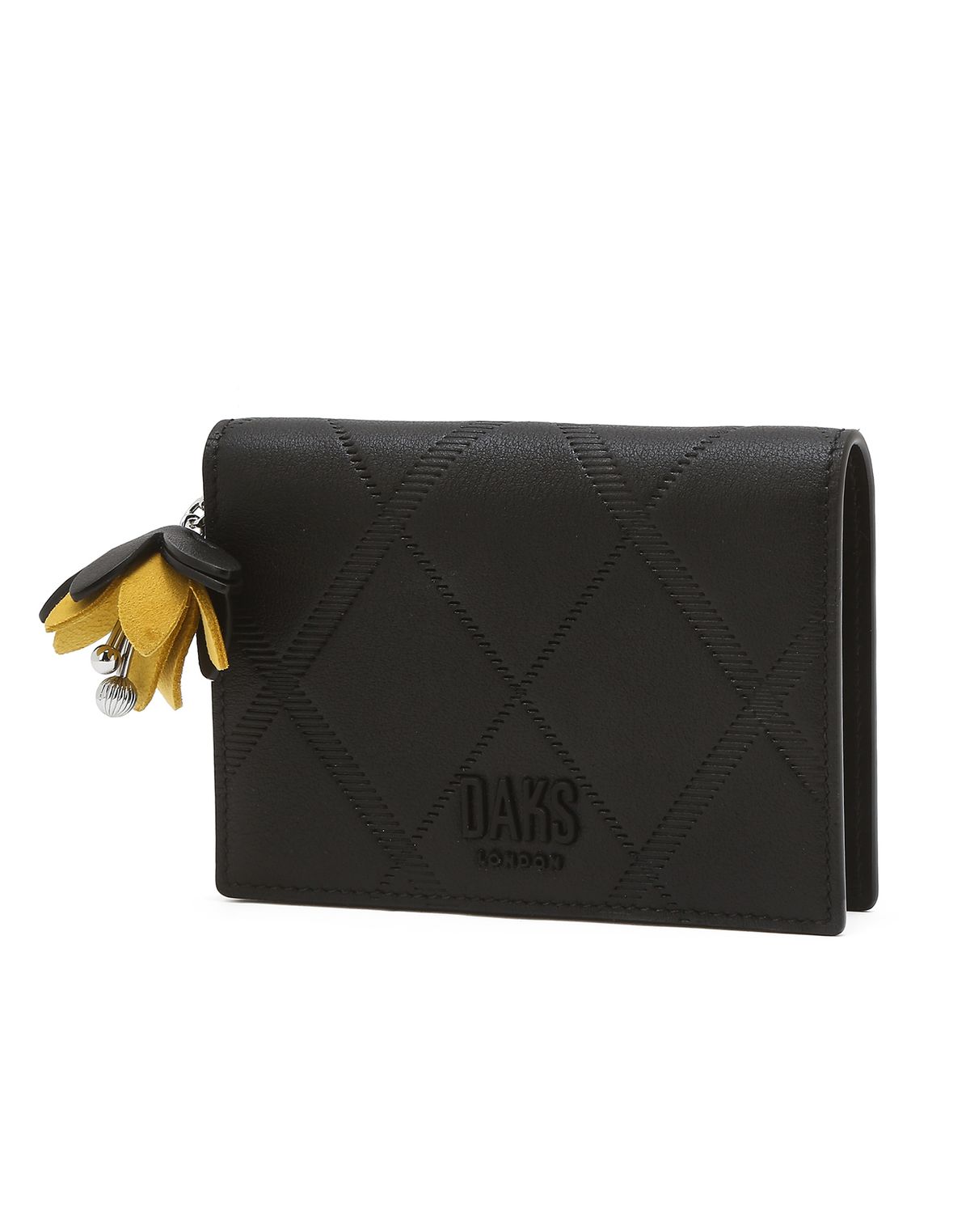 닥스 여성 액세서리(DAKS WOMENS ACCESSORIES) 블랙 소가죽 2단 카드지갑_DCWA5F813BK