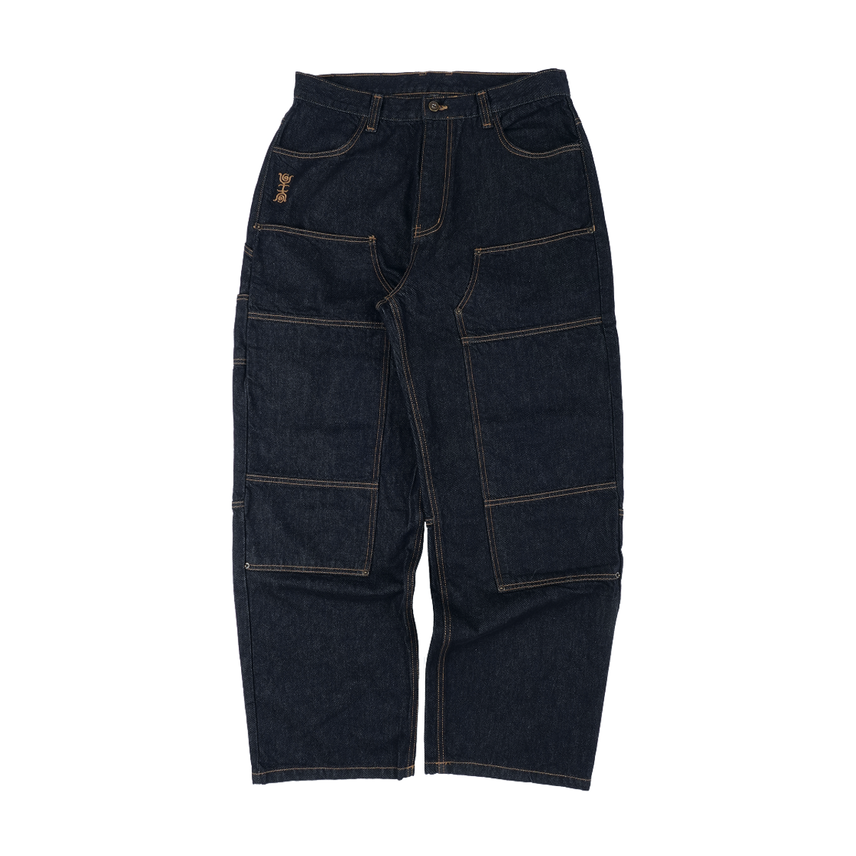 이알티알(ERTR) Gemini Emanate Logo Double Knee Pants Indigo