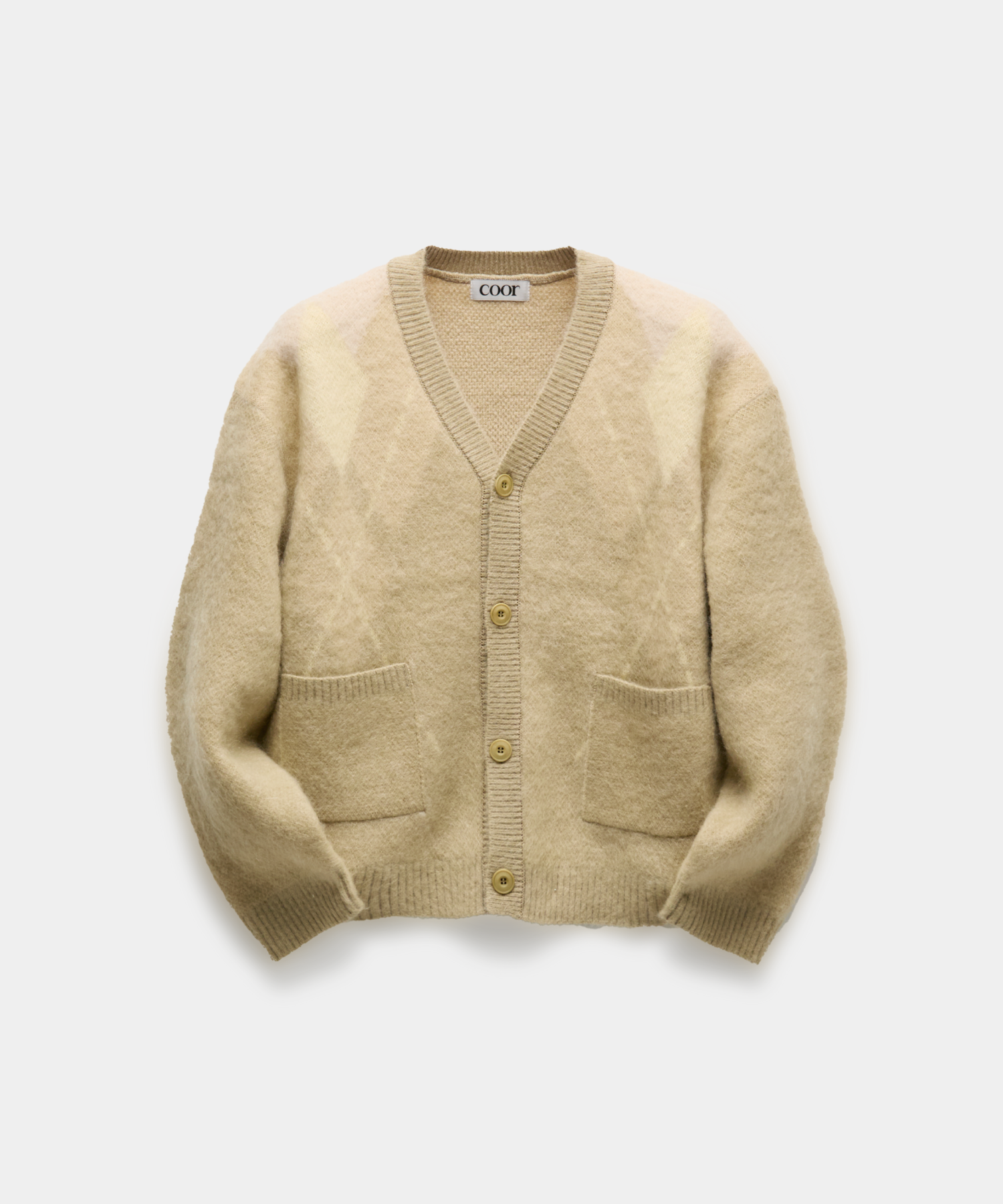 MUSINSA公式 | COOR ヘアリー ミックスド アーガイル カーディガン