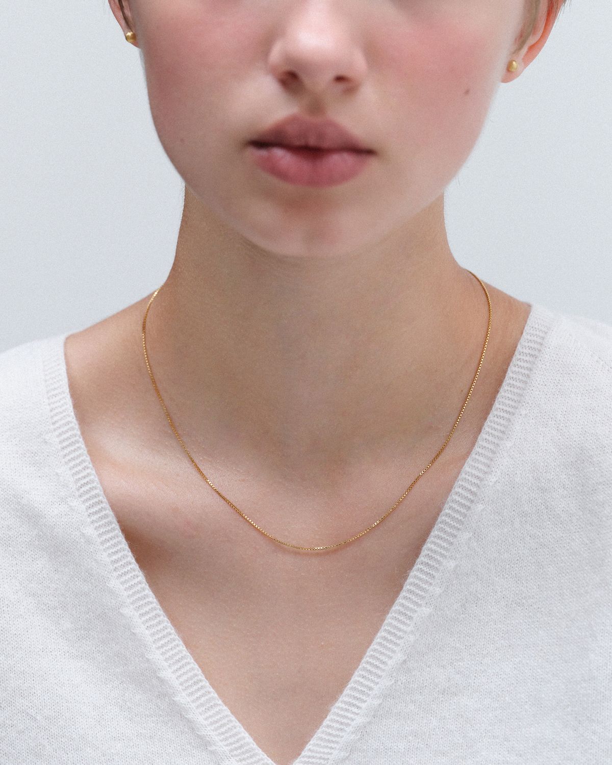 어나더레이어(ANOTHERLAYER) Box Chain Necklace - Gold (silver925)