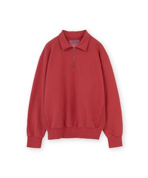 워시드 스웻 하프 집업, 레드