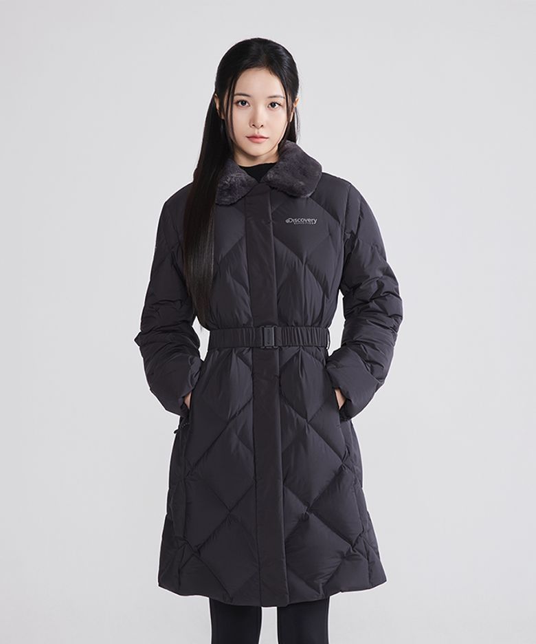 여성 멜로즈 튜브 다운 롱패딩 (BLACK)