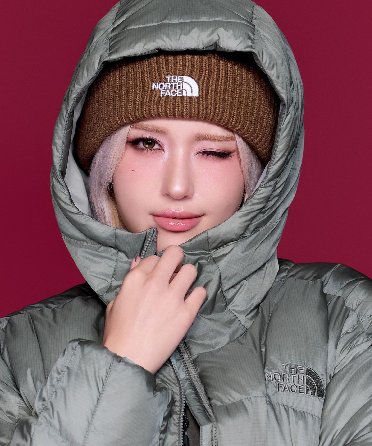 노스페이스(THE NORTH FACE) NE3BR52K 화이트라벨 볼드 비니 KHAKI
