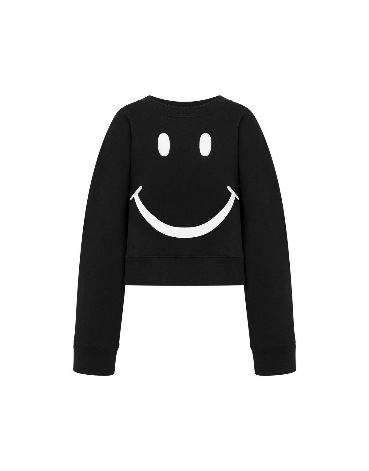 모스키노(MOSCHINO) 스마일리 오버 크롭 스웻셔츠