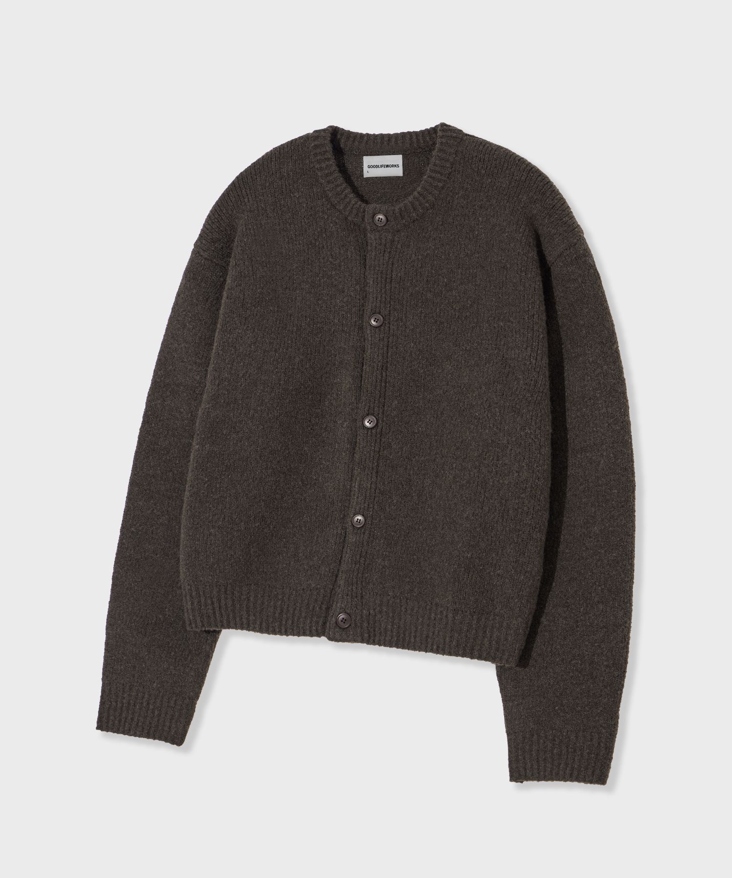 MUSINSA公式 | GLW ソリッドハチニットカーディガンブラウン