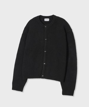 솔리드 하찌 니트 가디건 블랙