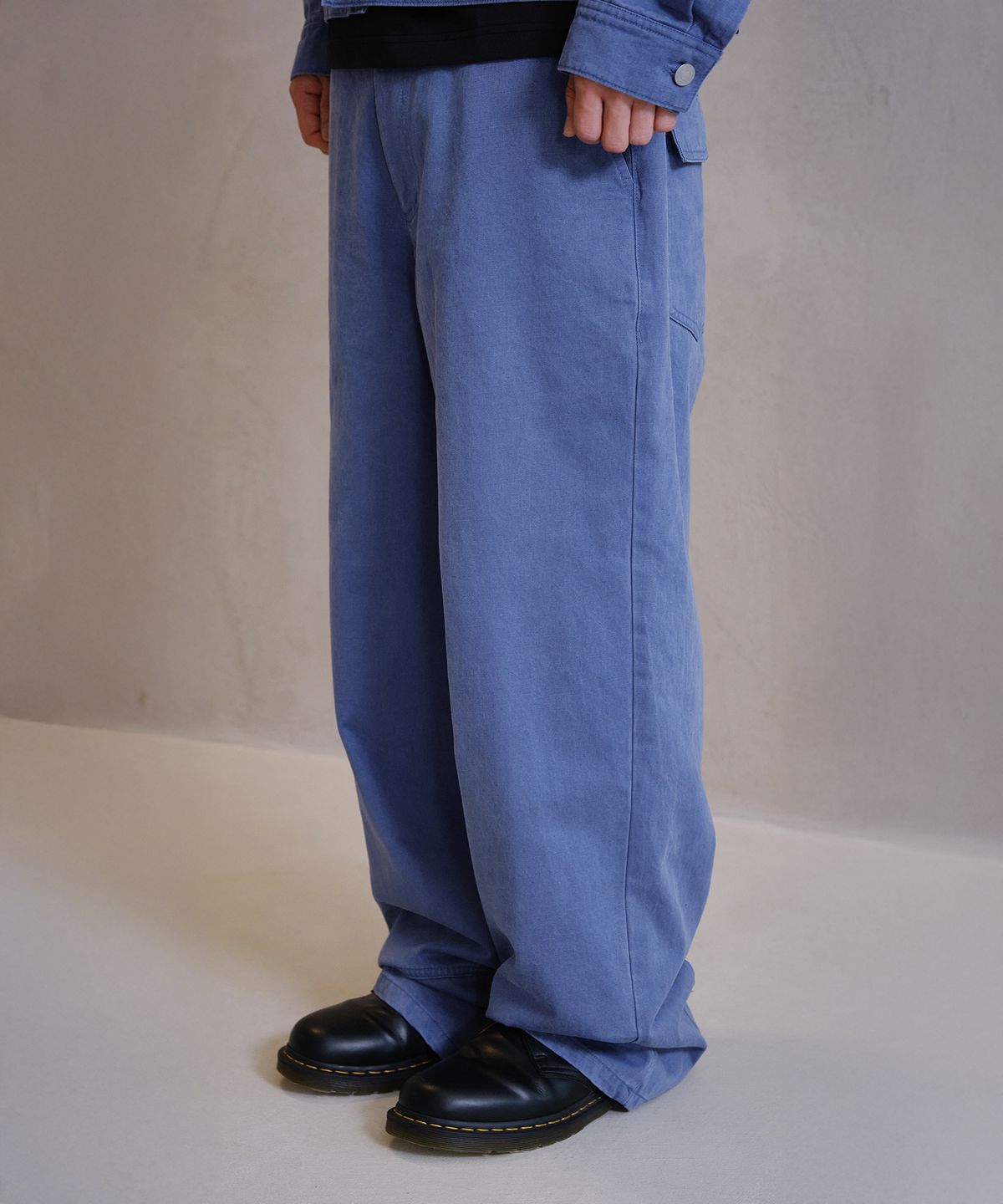 다이브인(DIVEIN) WASHED LOOSED WIDE COTTON PANTS (BLUE)
