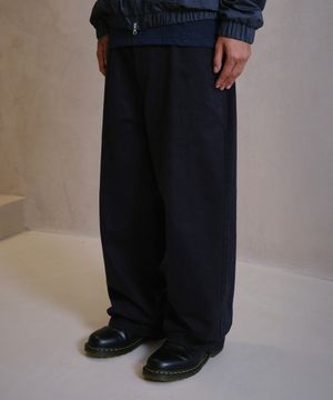[무민서 콜라보] WASHED LOOSED WIDE COTTON PANTS (NAVY)