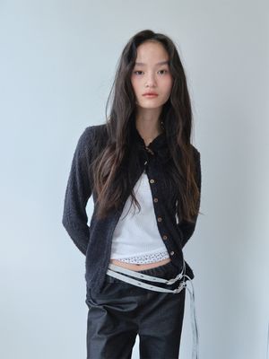 토글 후드 가디건 Toggle Hooded Cardigan (Black)