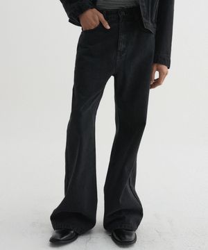 레가시 플레어 데님 팬츠 워시드 블랙
