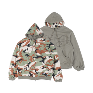 Reversible Hoodie Zip-Up Camo