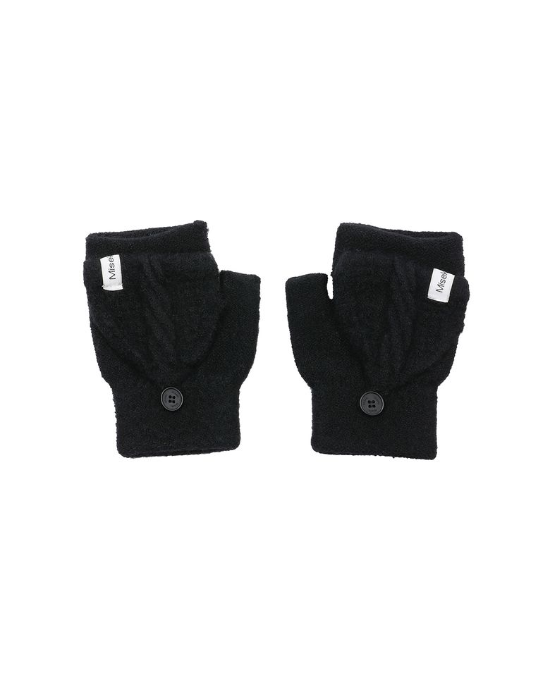 Flip-top gloves BLACK