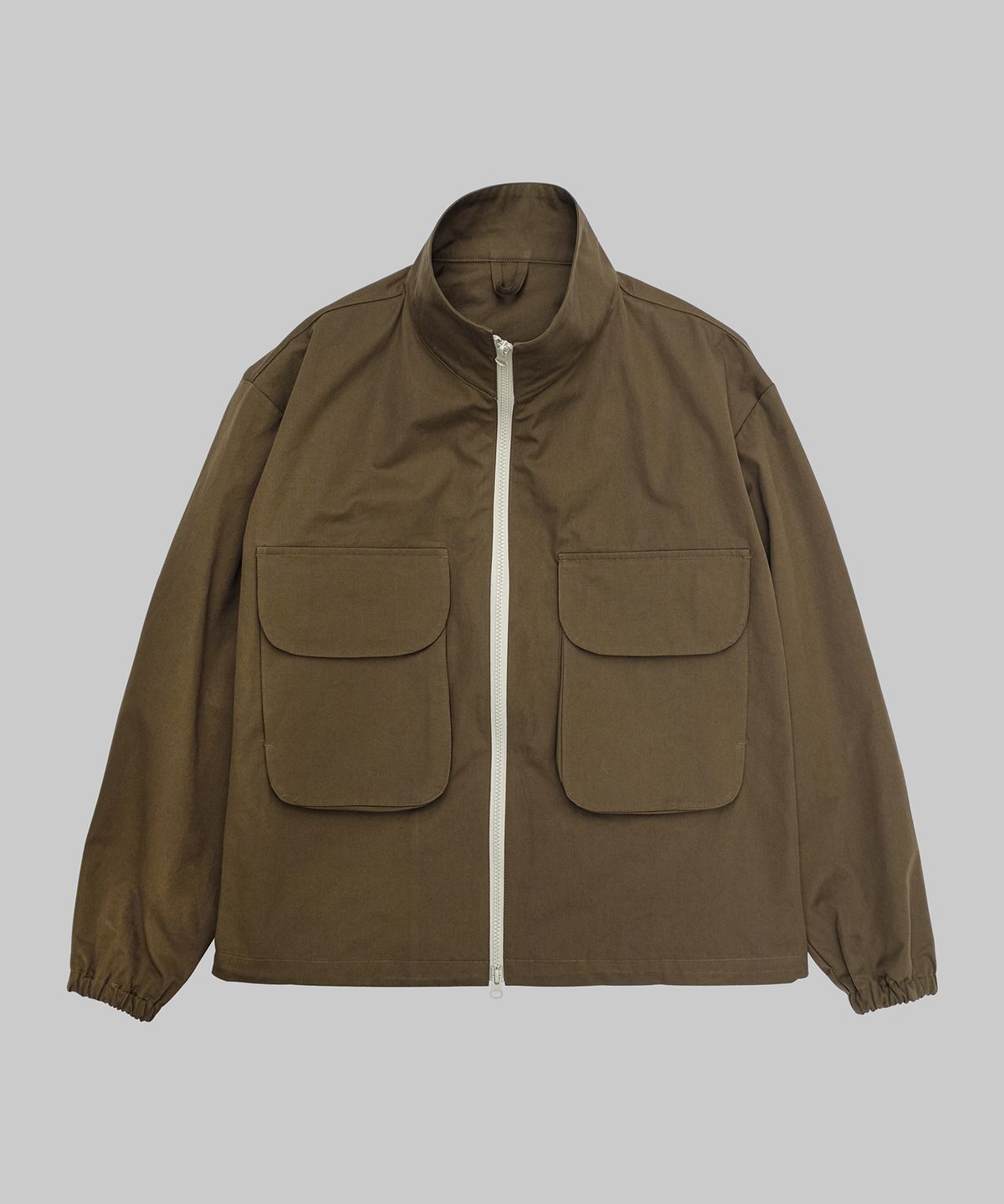 뗄라(TELA) Olive Khaki Cotton Zip Multi Pocket Jacket