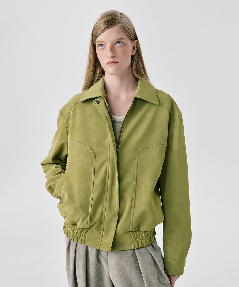 Soft Suede Seam Jumper_Olive (소프트 스웨이드 솔기 점퍼_올리브)