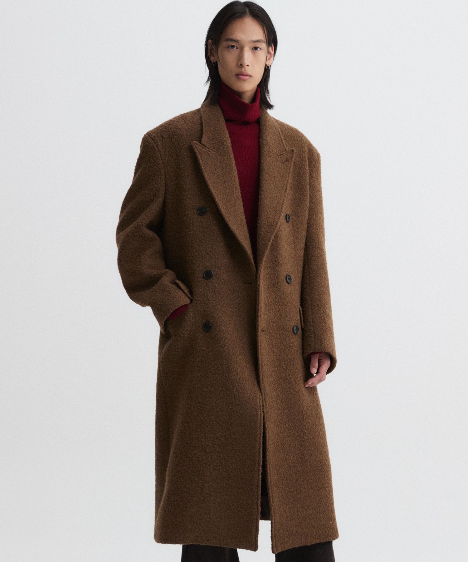 CLANE DOUBLE WOOL LONG COAT ブラウン　サイズ0 S CLANE - ダブルウール ロングコート - DOUBLE WOOL LONG COAT - BROWN