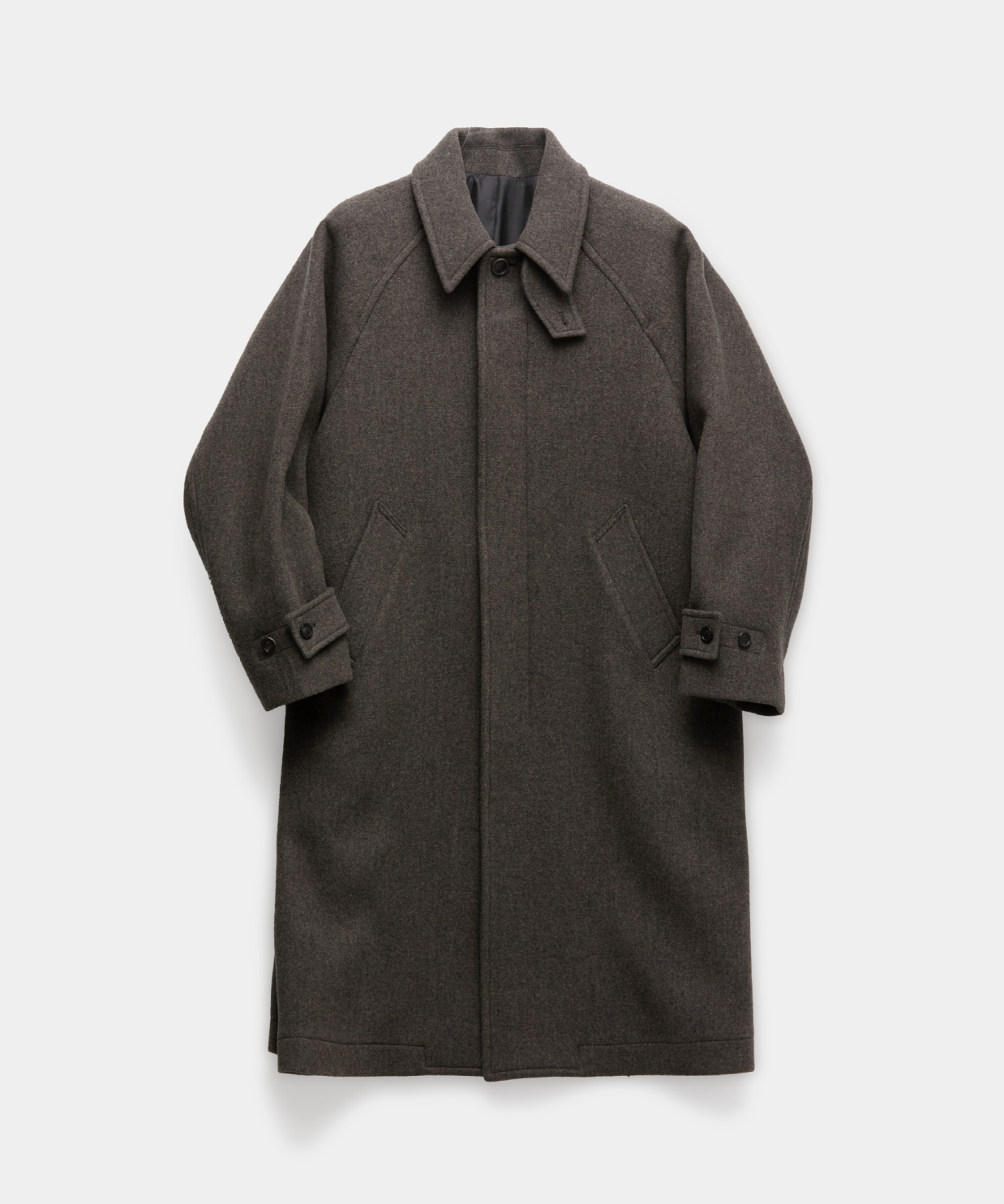 MUSINSA | COOR Cashmere Blend Balmacaan Coat (Dark Soil Gray)
