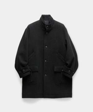 캐시미어 블렌드 스탠드 카라 코트 (차콜)