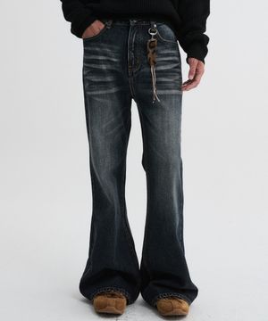 레가시 플레어 데님 팬츠 다크블루